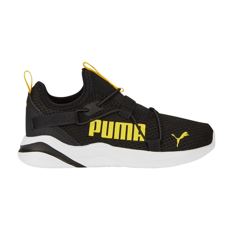 Puma SoftRide Rift Pop Little Kid 'Black Pelé Yellow' — Black/Pelé Yellow