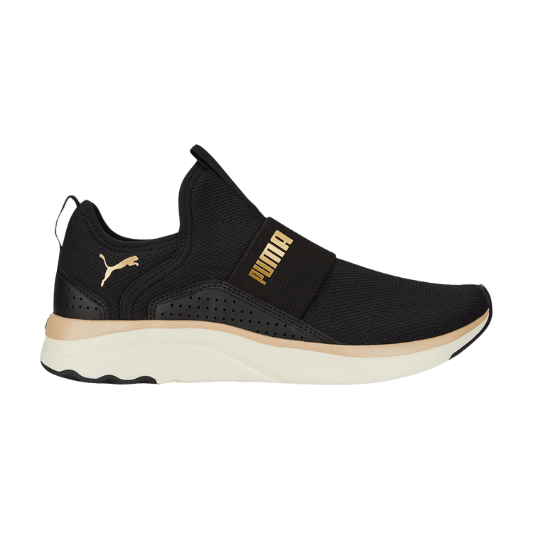 Puma Wmns Softride Sophia Slip-on 'Black Gold' — Black/Gold/Warm White