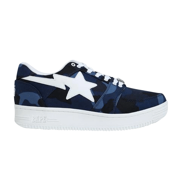 Bapesta Canvas Low 'Navy Camo' — Purple/White