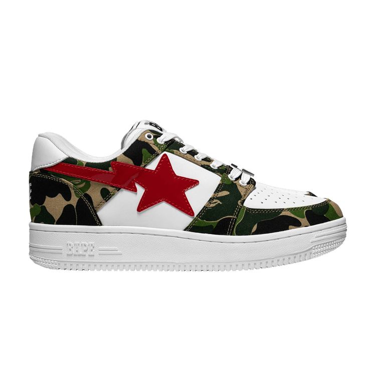 Bapesta Low 'Green Camo' — Green/White/Red