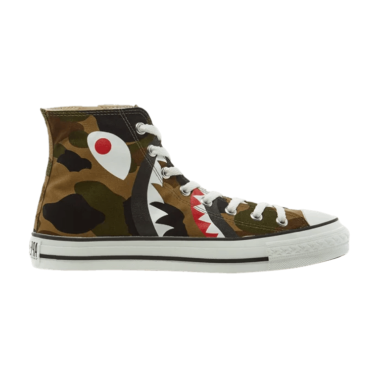 BAPE ABC Canvas Ape Sta High M1 '1st Camo - Shark' — Green/Black/White