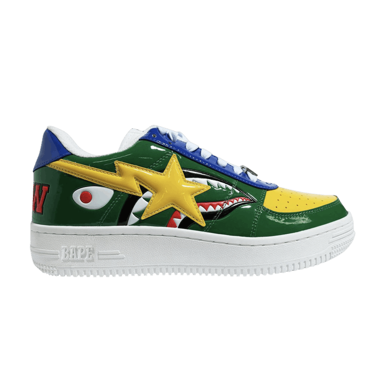 Bapesta Low M2 'Green Shark Face' — Green/White/Blue