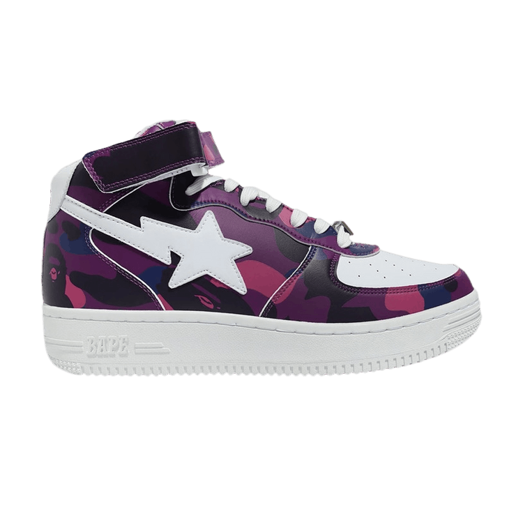 Bapesta Mid 'Camo Purple' — Purple/White