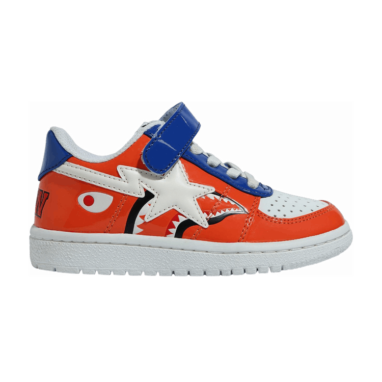 Bapesta Low Kids 'Orange Shark Face' — Orange