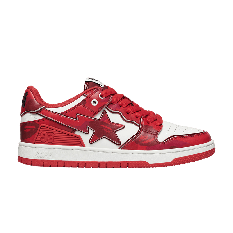 BAPE Wmns Sk8 Sta #1 'Color Camo Pack - Red' — Red