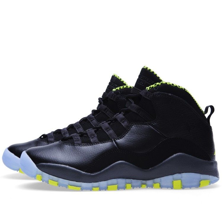 Air Jordan 10 Retro GS 'Venom' — Black/Vnm Green-Cl Gry-Anthrct