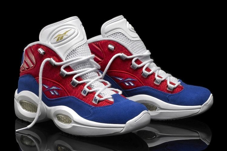 Reebok Question Mid 'Banner' — Red/Royal/White/Gold Met