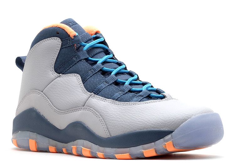 Air Jordan 10 Retro GS 'Bobcats' — Wlf Grey/Dk Pwdr Bl-Nw Slt-Atmc