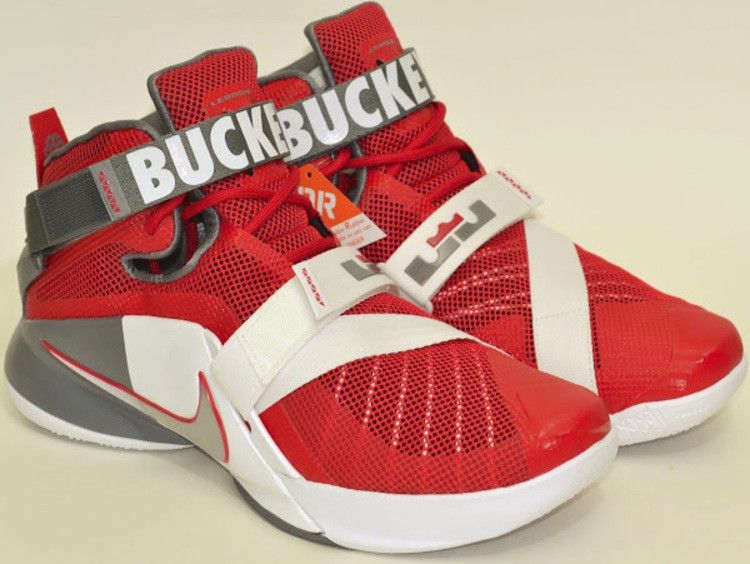 Nike LeBron Soldier 9 Premium 'Ohio State Buckeyes' — University Red/Metallic Silver-White