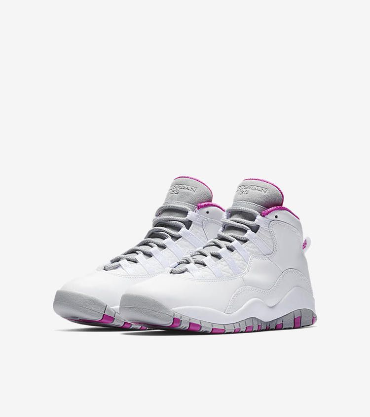 Air Jordan 10 Retro GS 'Maya Moore' — White/White-Fuchsia Flash-Wolf Grey