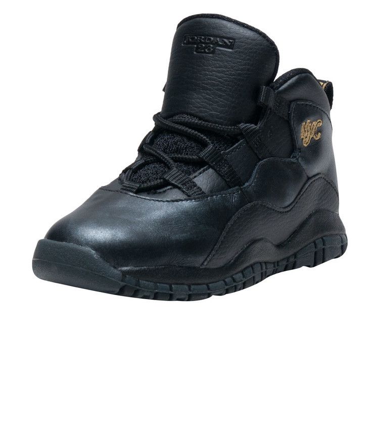 Air Jordan 10 Retro TD 'NYC' — Black/Dark Grey-Metallic Gold-Black