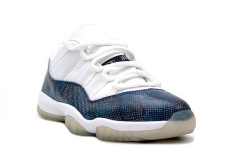 Air Jordan 11 Retro Low 'Snakeskin' — White/Black-Navy