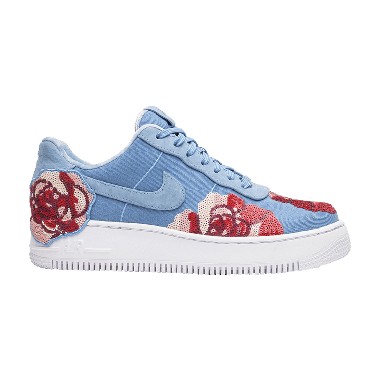 Nike Wmns Air Force 1 'Floral Sequin' — December Sky/December Sky