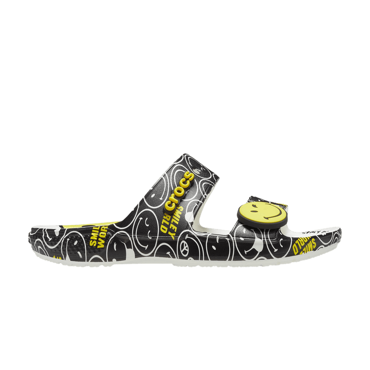 Crocs SmileyWorld x Classic Sandal 'Black White' — White/Multi