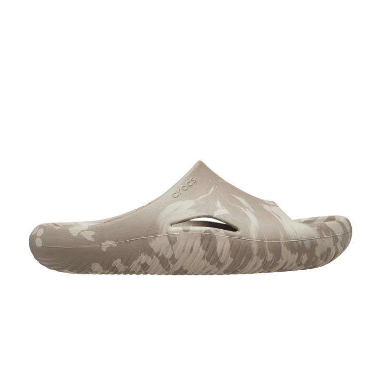 Crocs Mellow Slide 'Marbled - Mushroom Cobblestone' — Mushroom/Cobblestone