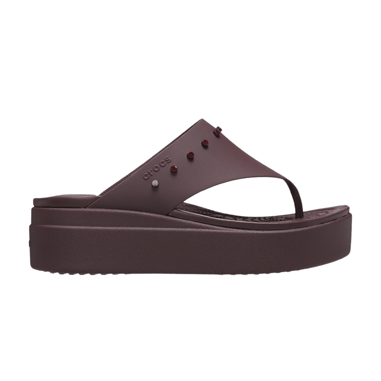 Crocs Wmns Brooklyn Studded Flip 'Dark Cherry' — Dark Cherry