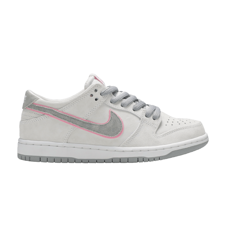 Ishod Wair x Nike SB Zoom Dunk Low Pro 'Perfect Pink' — White/Perfect Pink-Flat Silver