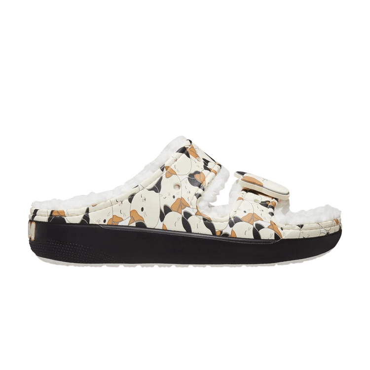Squishmallows x Crocs Classic Cozzzy Sandal 'Cam The Cat' — Cream/Brown/Black