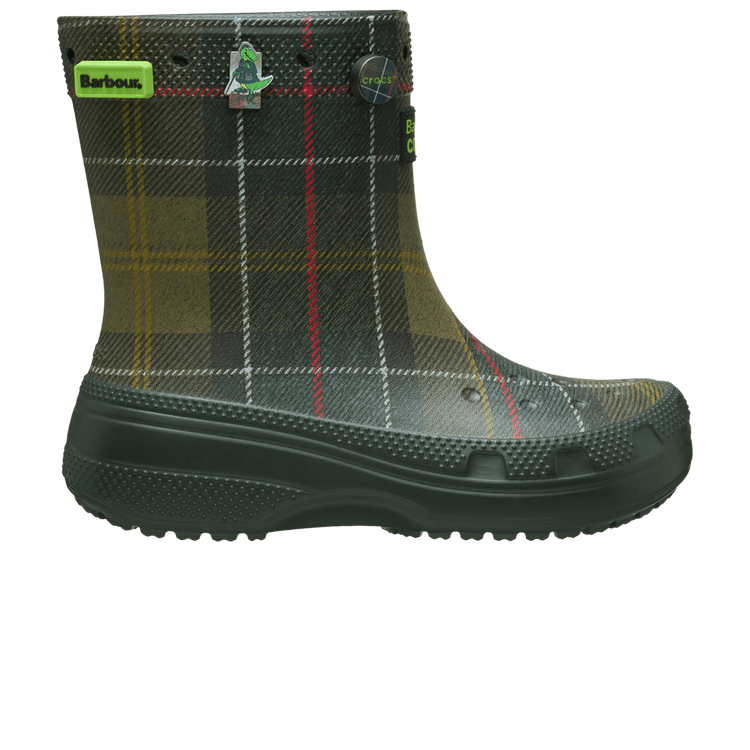Barbour x Crocs Classic Boot 'Kelp Plaid' — Kelp