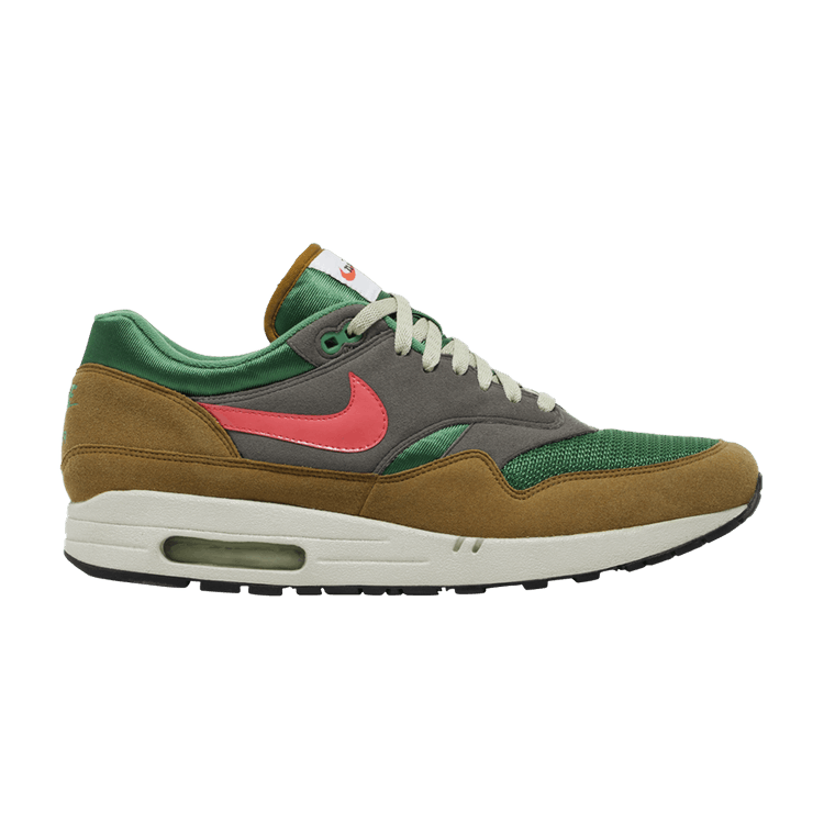 Nike Air Max 1 'Powerwall - BRS' — Classic Green/Coral/Olive Grey