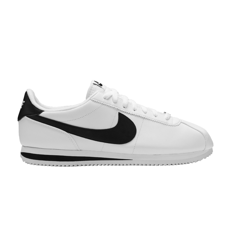 Nike Cortez Basic Leather 'White Black' — White/Black-Metallic Silver