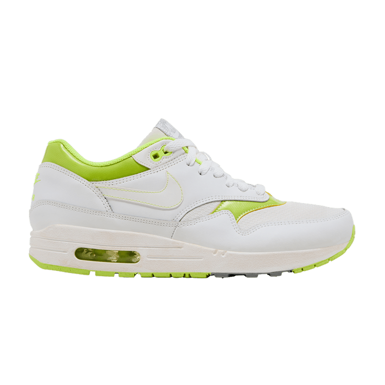 Nike Air Max 1 'White Volt' — White/White Volt Mettallic Silver
