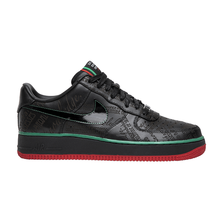 Nike Air Force 1 Low Premium 'Black History Month' 2010 — Black/Black-Varsity Red