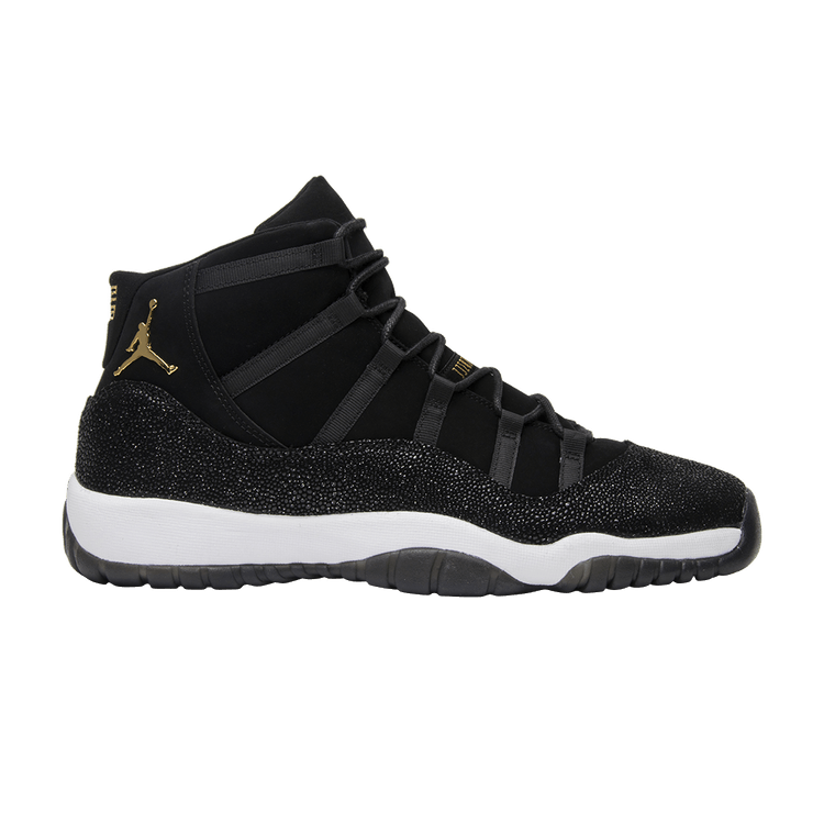 Air Jordan 11 Retro Premium GS 'Heiress' — Black/Metallic Gold-White
