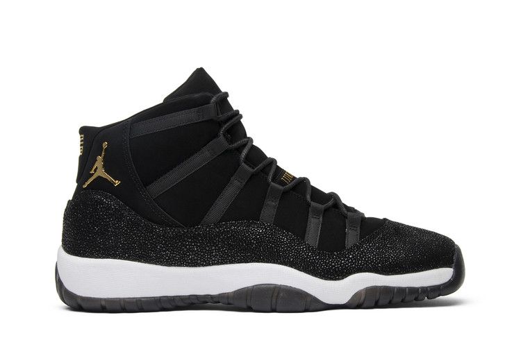 Air Jordan 11 Retro Premium GS 'Heiress' — Black/Metallic Gold-White