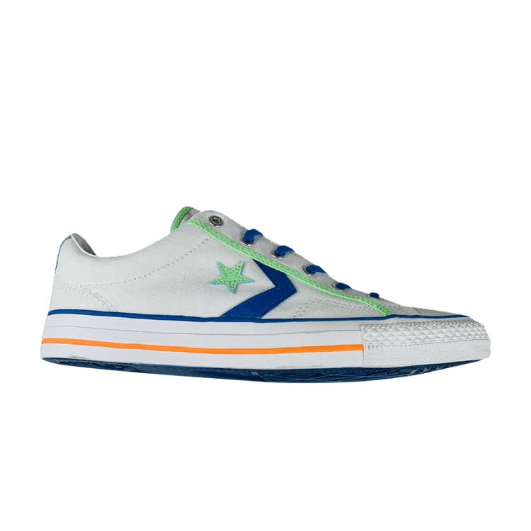 Converse Star Player Low GS 'White Blue Green' — White/Totally Blue/Orange/Acid Green