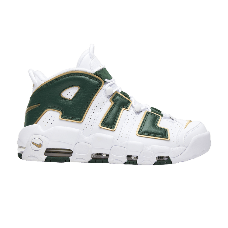 Nike Air More Uptempo QS 'Atlanta' — White/Metallic Gold-Gorge Green
