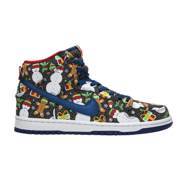 Concepts x Nike SB Dunk Pro High 'Ugly Christmas Sweater' 2017 — Blue Ribbon/Multi Knit
