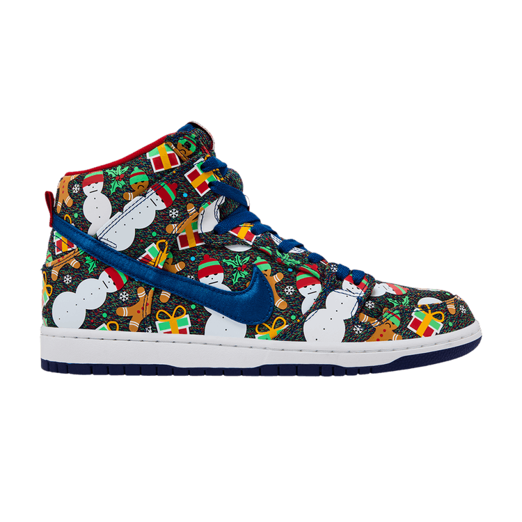 Concepts x Nike SB Dunk Pro High 'Ugly Christmas Sweater' 2017 Special Box — Blue Ribbon/Multi