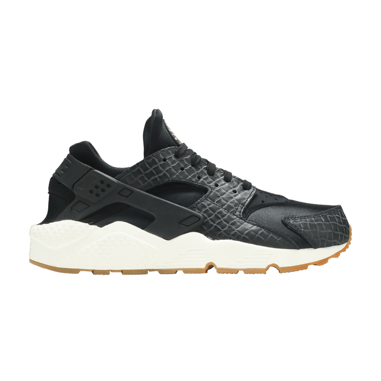 Nike Wmns Air Huarache Run Premium 'Black Snakeskin' — Black/Black-Sail-Gum Medium Brown