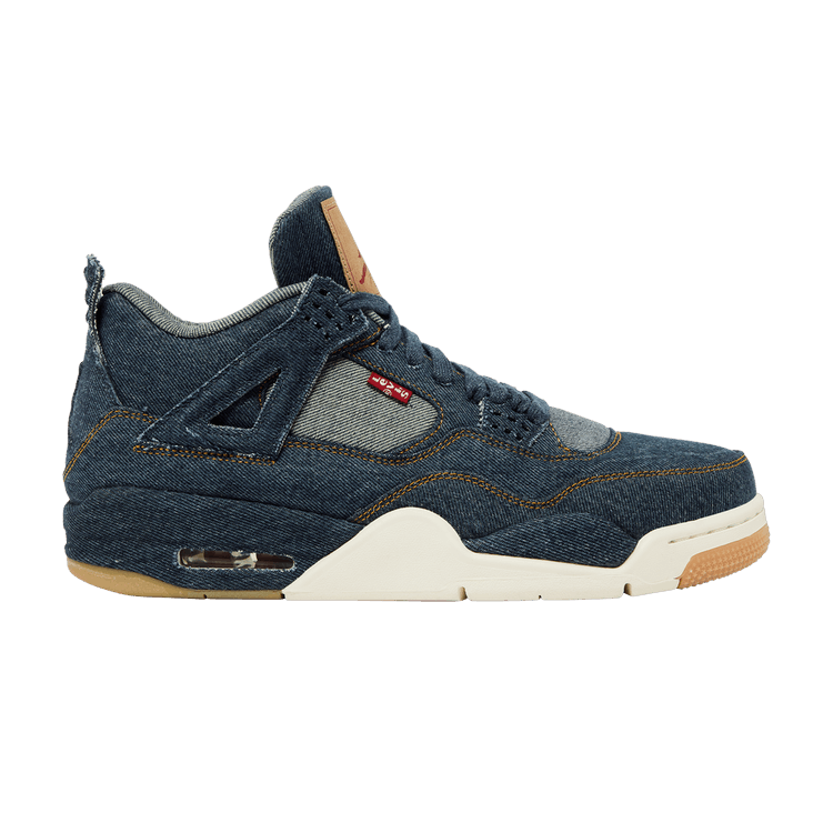 Levi's x Air Jordan 4 Retro 'Denim' — Denim/Denim/Sail/Game Red