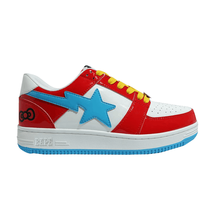 Hello Kitty x Bapesta Low 'Baby Milo' — Red/Baby Blue/Yellow