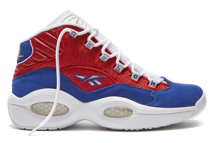 Reebok Question Mid 'Banner' — Red/Royal/White/Gold Met