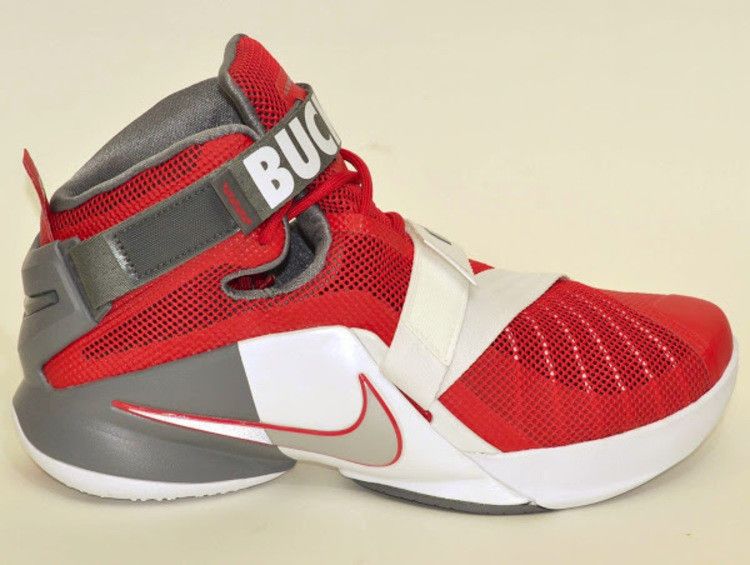 Nike LeBron Soldier 9 Premium 'Ohio State Buckeyes' — University Red/Metallic Silver-White