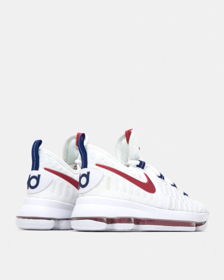 Nike KD 9 GS 'USA' — White/University Red-Racer Blue