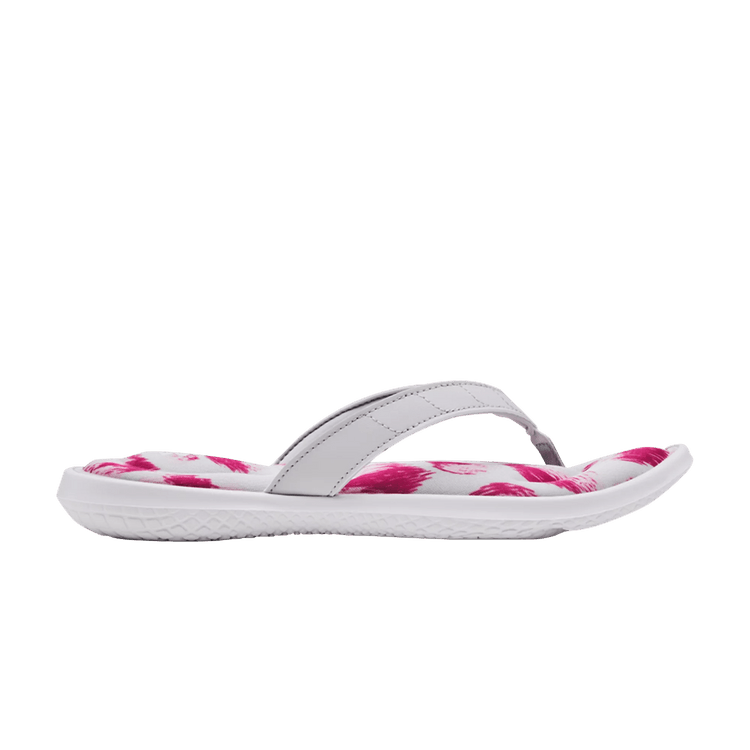 Under Armour Wmns Marbella 7 FB Sandal 'Graphic - White Pink' — White/Halo Grey