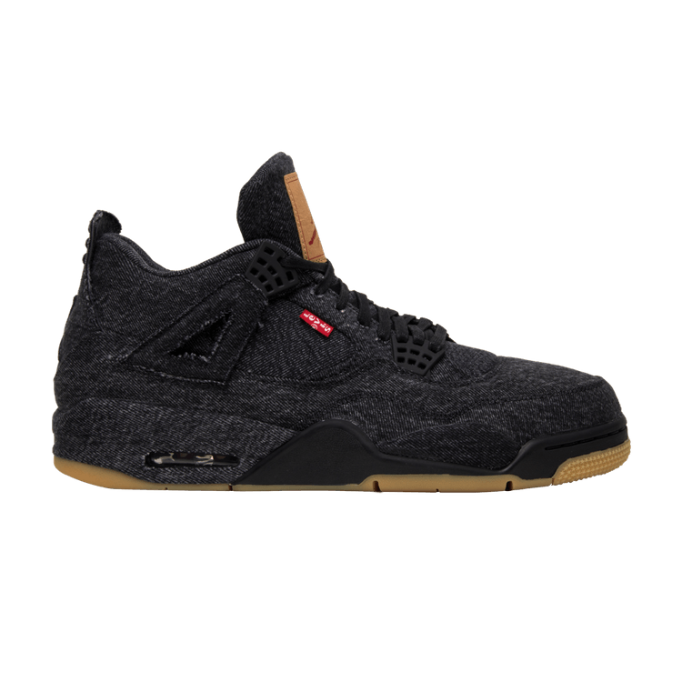 Levi's x Air Jordan 4 Retro 'Black Denim' — Black/Black/Black