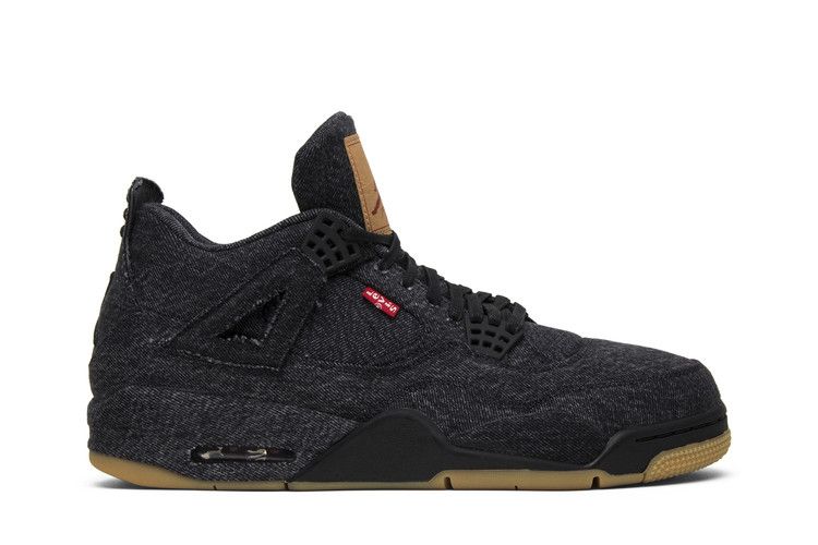 Levi's x Air Jordan 4 Retro 'Black Denim' — Black/Black/Black