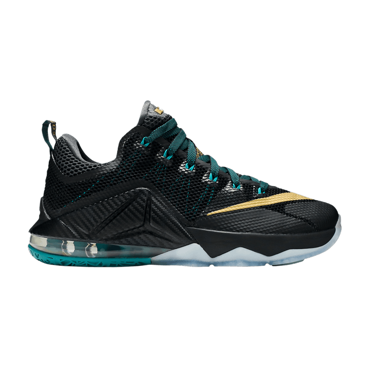 Nike LeBron 12 Low 'Carbon Fiber' — Black/Metallic Gold-Anthracite-Radiant Emerald