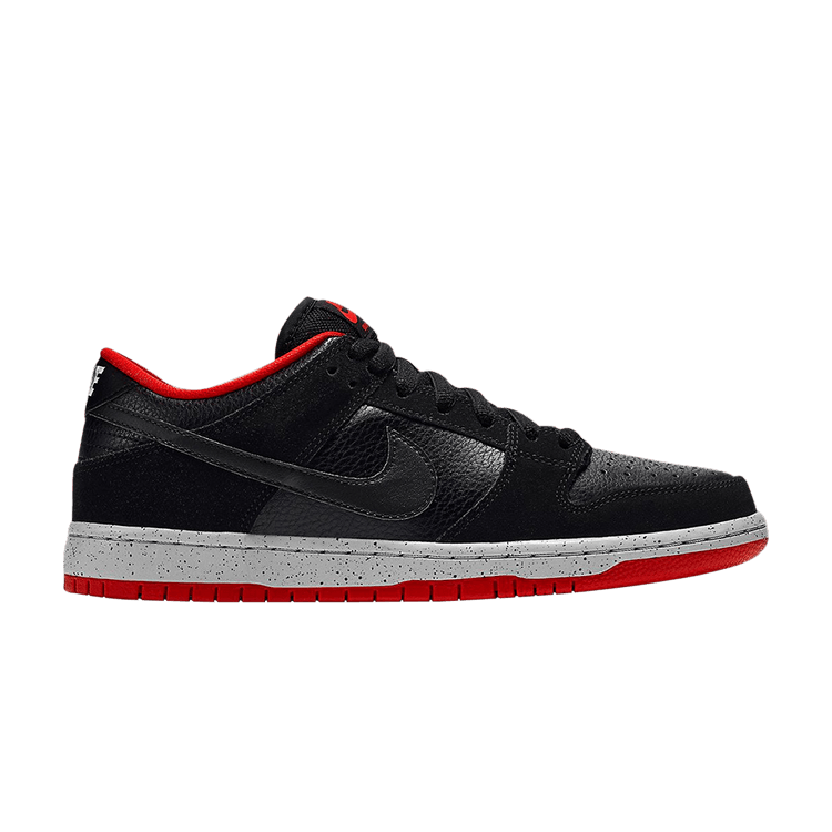 Nike SB Dunk Low Pro 'Black Cement' — Black/Wolf Grey/University Red/Black
