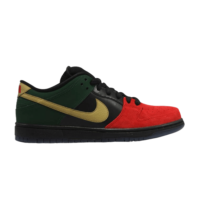 Nike Dunk Low Pro SB 'BHM' — Unvrsty Red/Mtllc Gld-Grg Grn