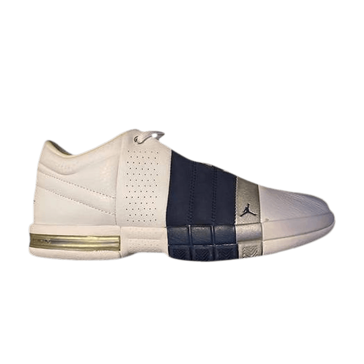 Air Jordan Team Elite Low 'White Midnight Navy' — White/Midnight Navy/Metallic Silver