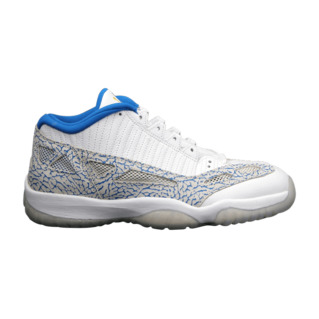 Air Jordan 11 Retro Low 'IE' — White/Zest-Argon Blue-Light Bone
