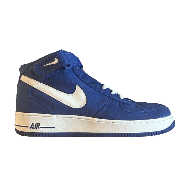 Nike Air Force 1 Mid Canvas — Royal Blue/White