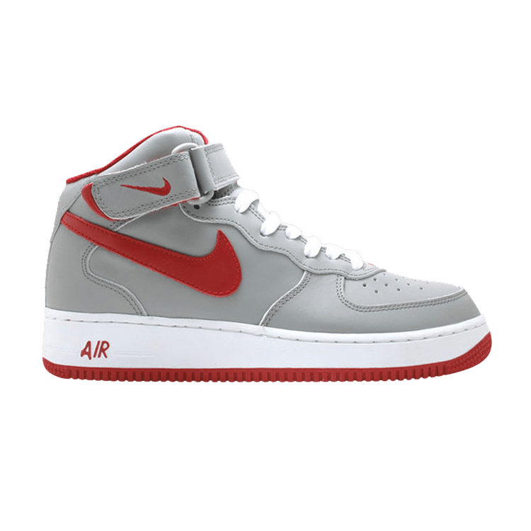 Nike Air Force 1 Mid — Medium Grey/Varsity Red-White