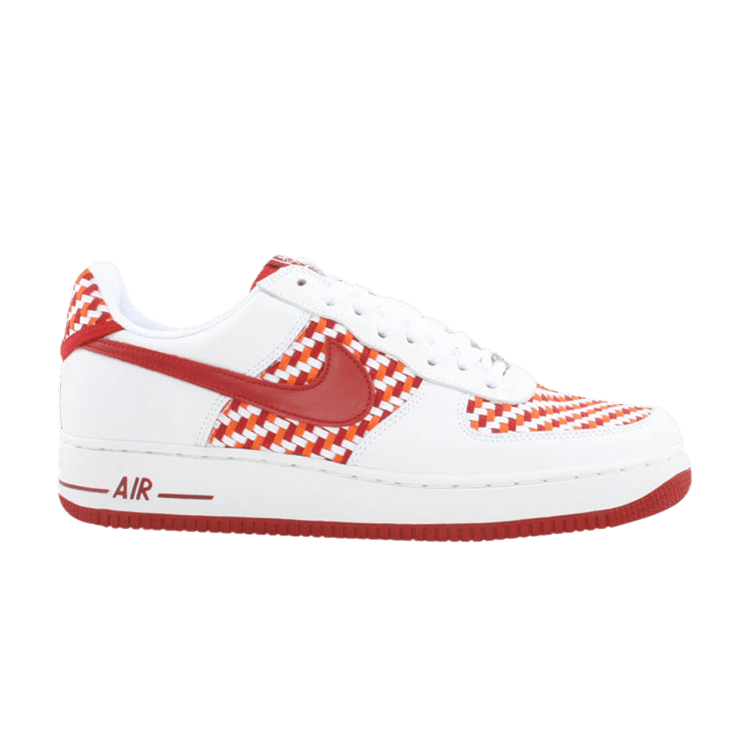 Nike Air Force 1 Premium — White/Varsity Red-Orange Blaze